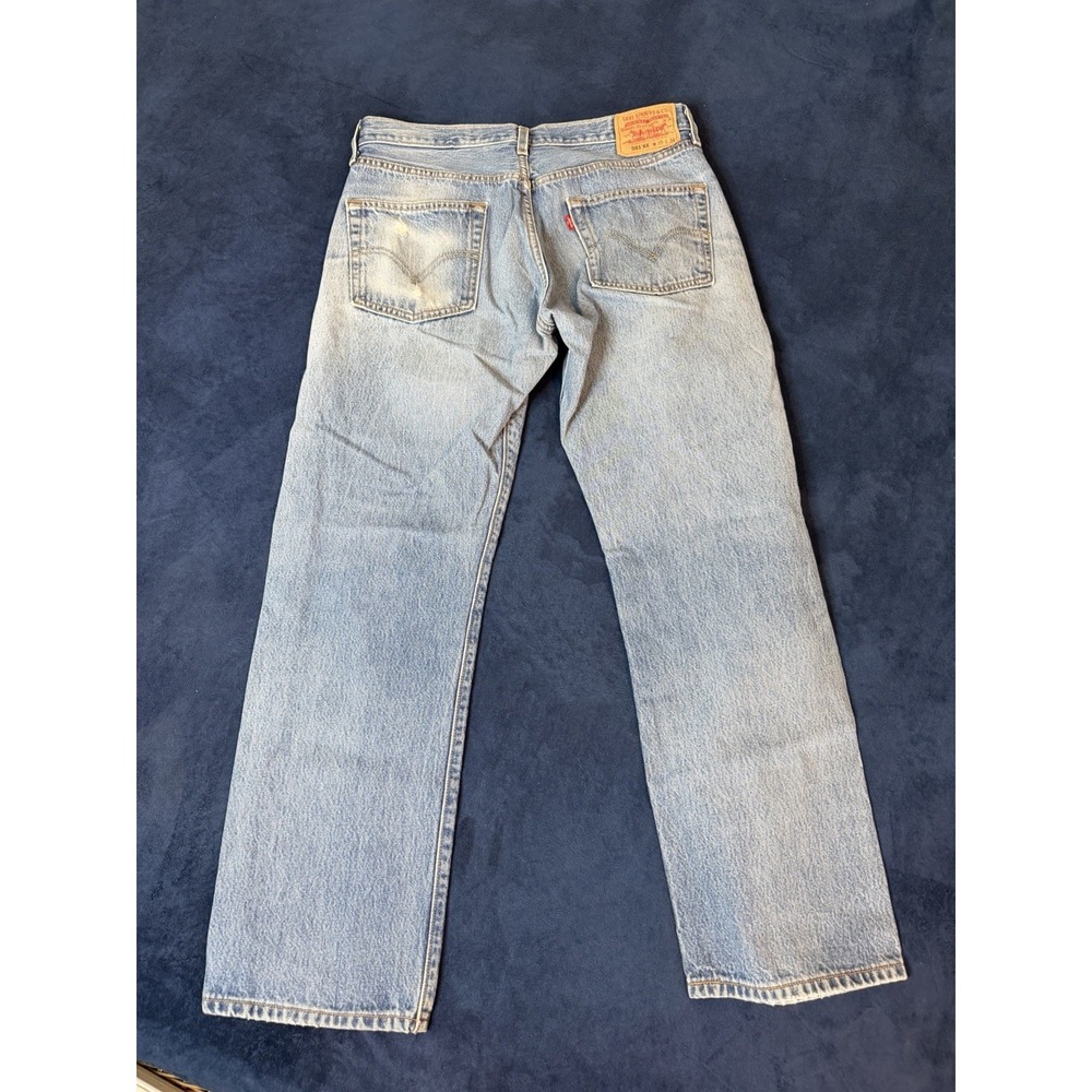 Vtg Levi’s 501 Xx Button Fly Made In USA Light Wash 35x34 Actual 33x31